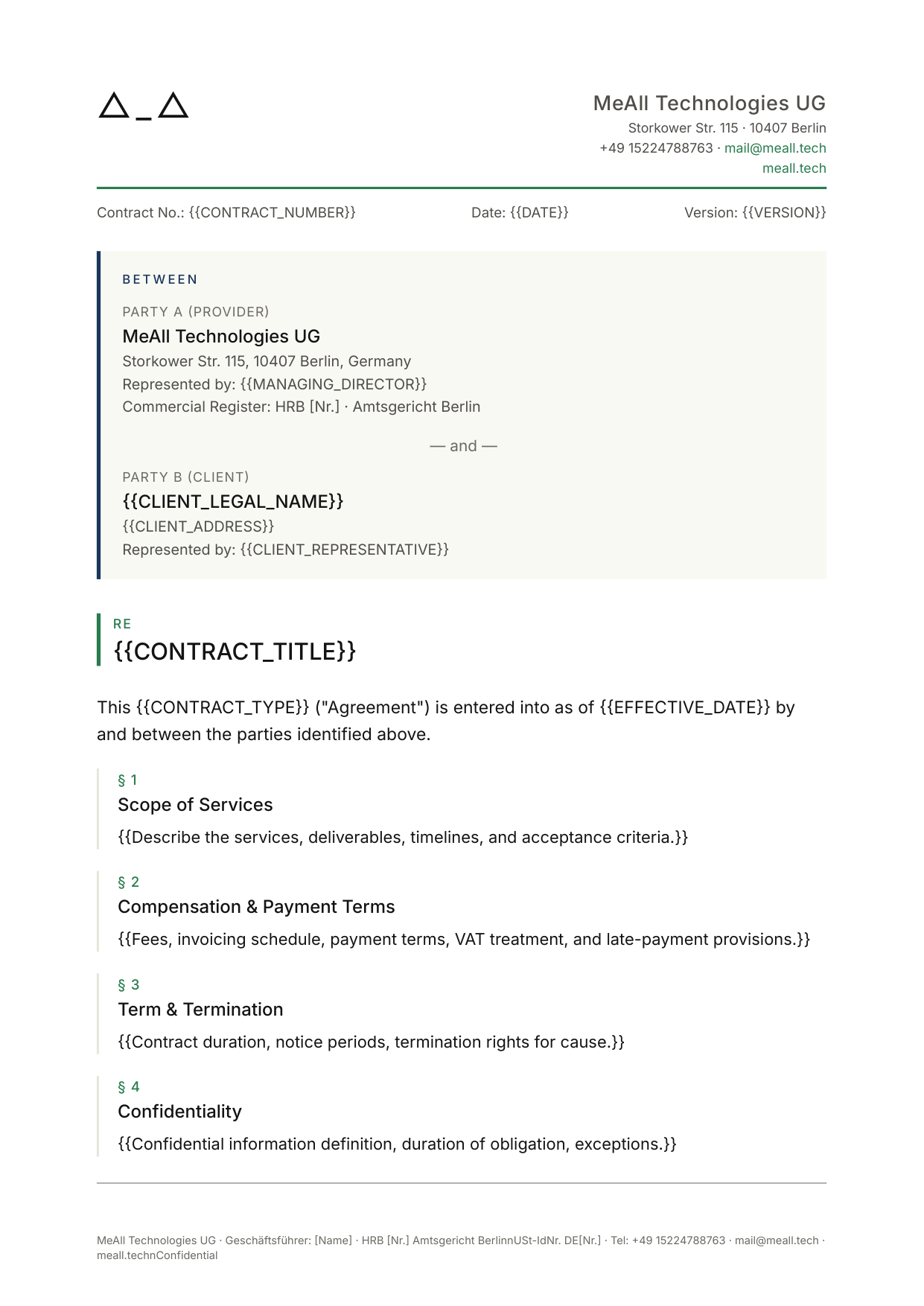 Contract letter page 1